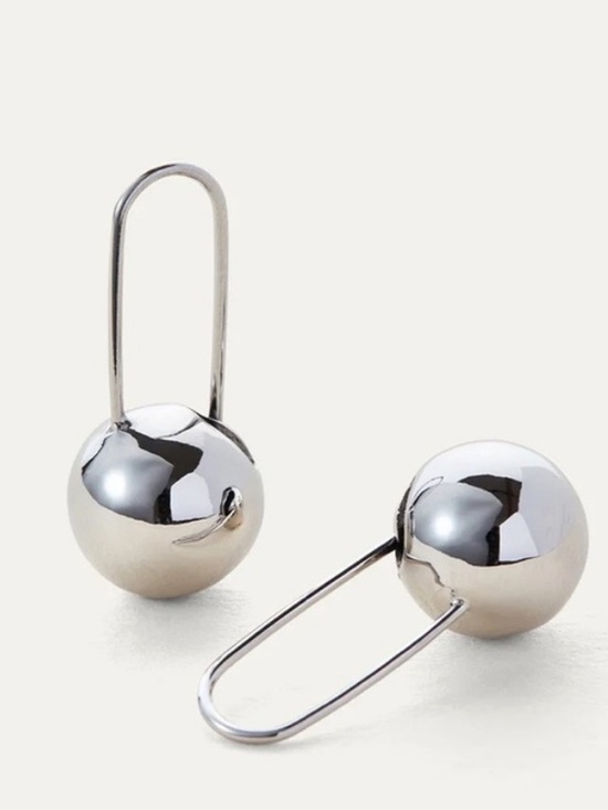 Jenny Bird Jewelry - Jenny Bird Polished Silver Sphere Drop Earrings